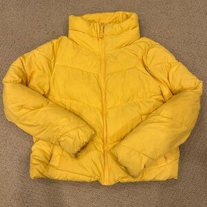 ABERCROMBIE & FITCH yellow puffer jacket